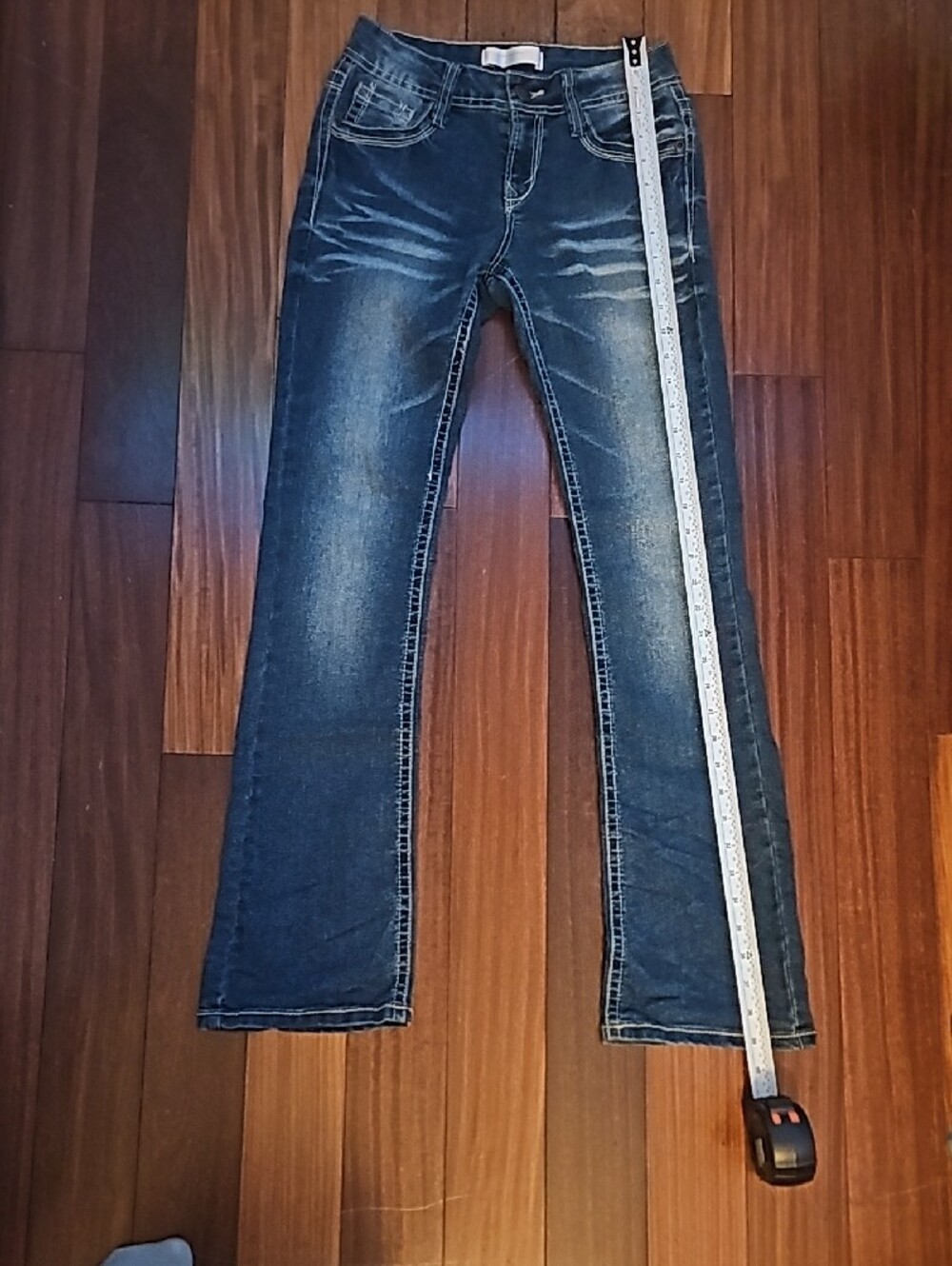 No Boundaries Dark Blue Skinny Jeans with Embroidered Back Pockets - Picture 8 of 10